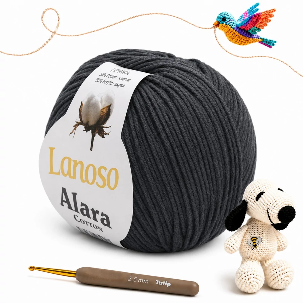 Lanoso Alara amigurumi fonal -Antracit szürke - 963