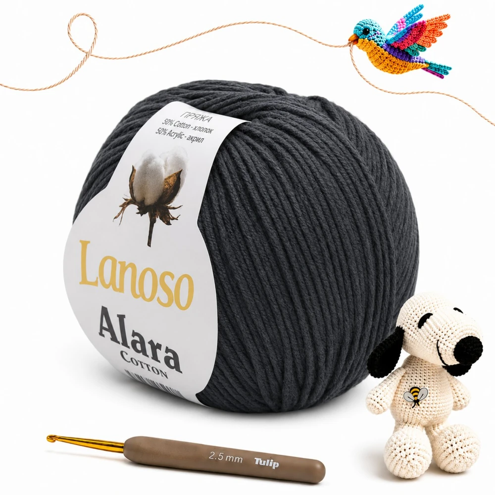 Lanoso Alara amigurumi fonal -Antracit szürke - 963