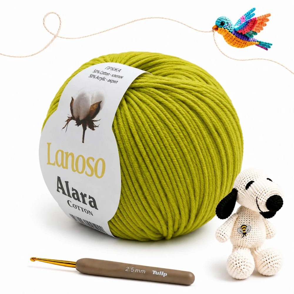 Lanoso Alara amigurumi fonal -Lime zöld - 1912 -