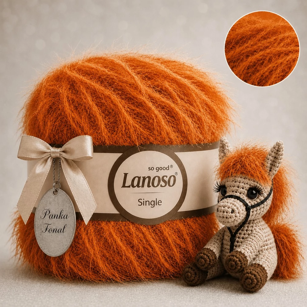 Lanoso Single szőrme-szempilla-fantázia fonal - 936 - Róka