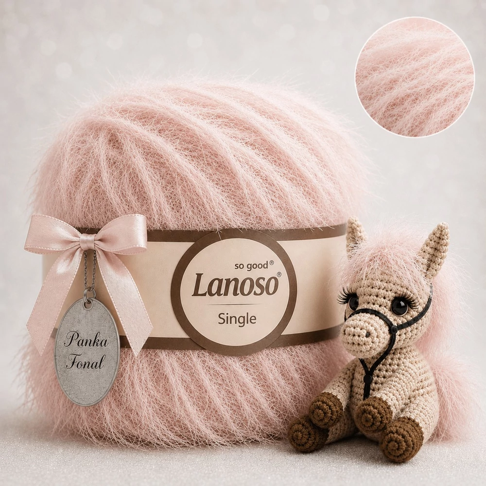 Lanoso Single szőrme-szempilla-fantázia fonal - 937 - Testszín