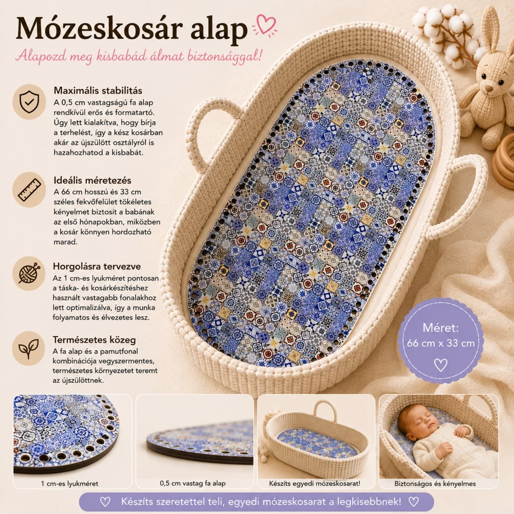 Mózeskosár fa - kék mandala -