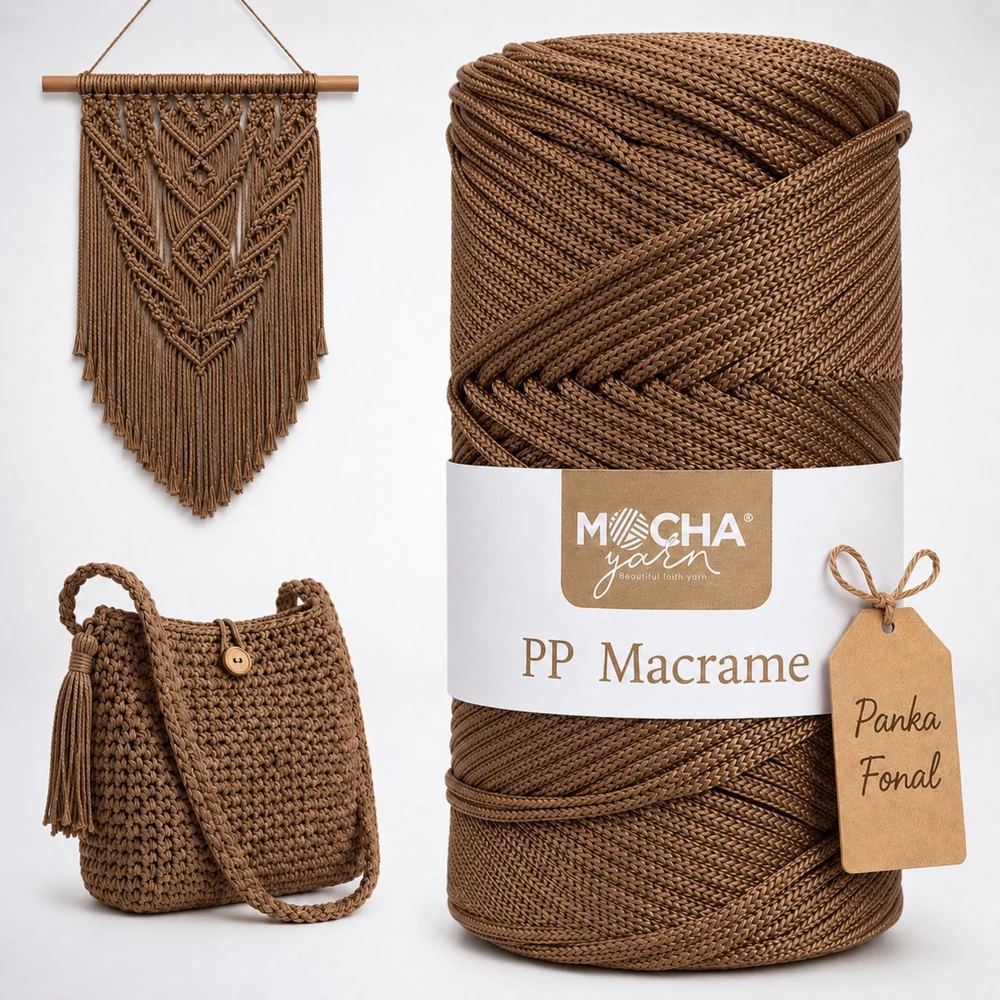 3 mm makramé fonal Mocha - Gesztenyemese -