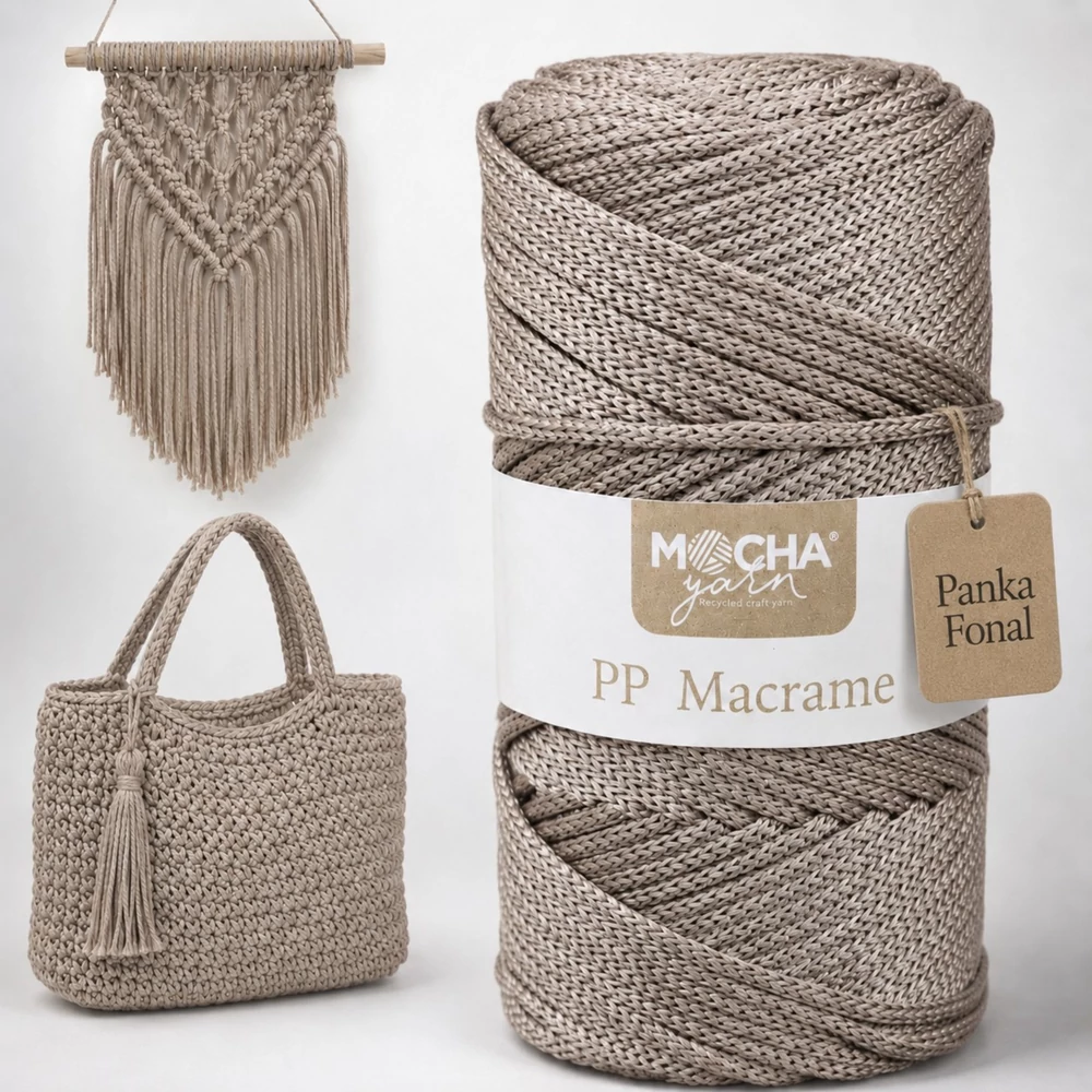 3 mm makramé fonal Homokszólam - Mocha –