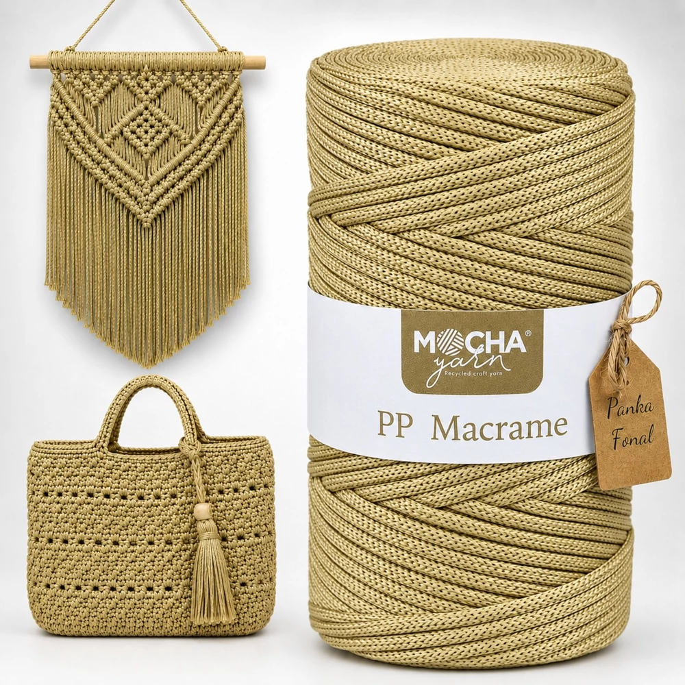 3 mm makramé fonal Mocha - Arany -