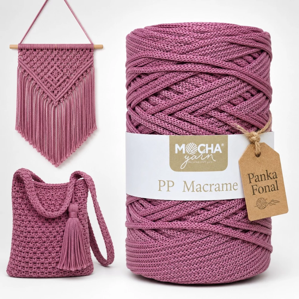 3 mm makramé fonal Mocha - Áfonya -
