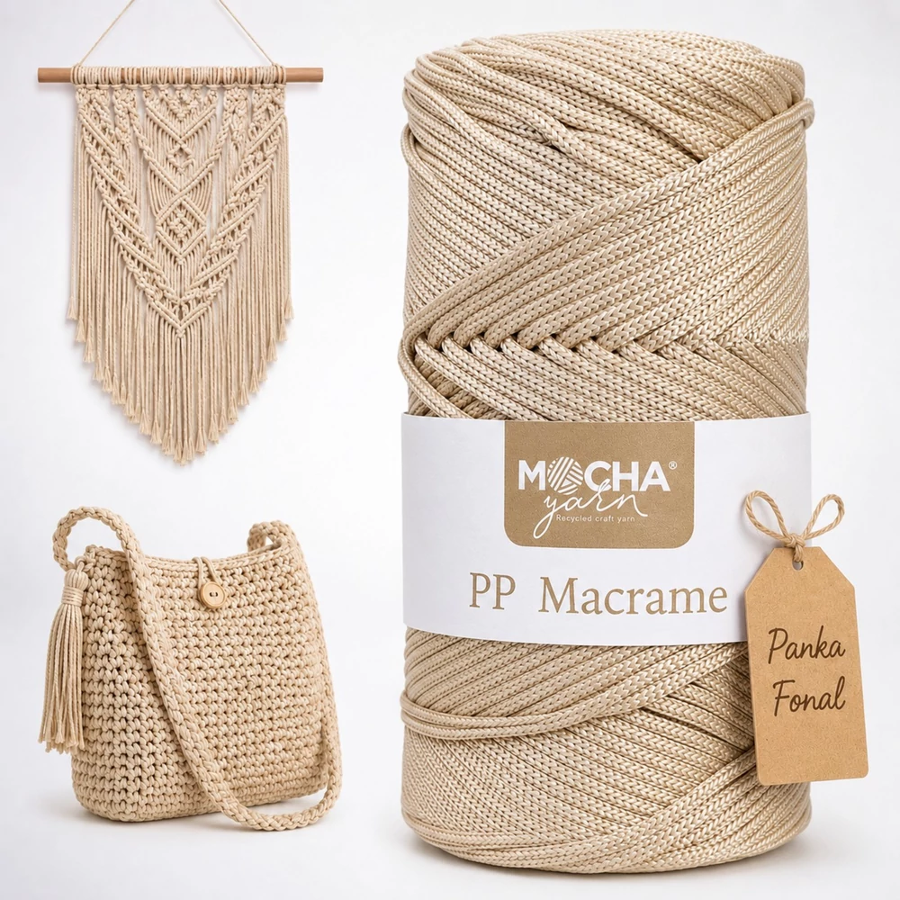 3 mm makramé fonal Bahama-bézs színű - Mocha -