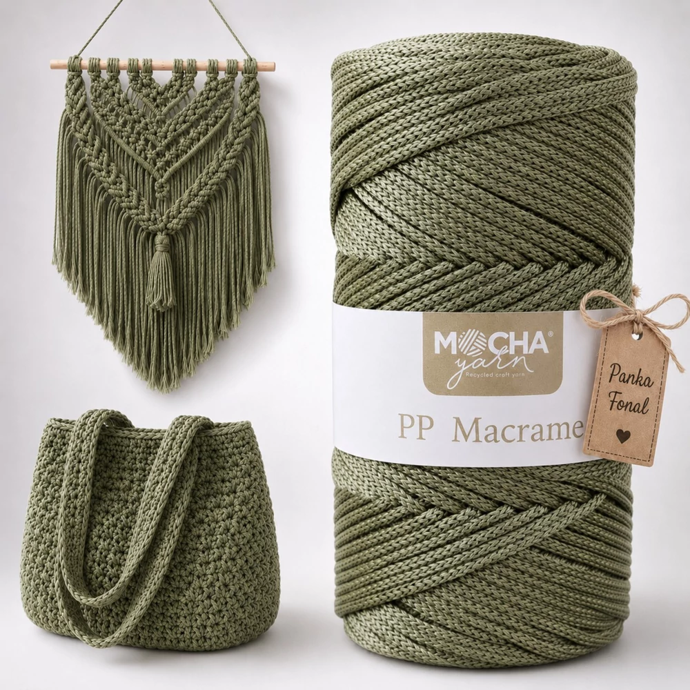 3 mm makramé PP fonal - Mohalépés - Mocha -