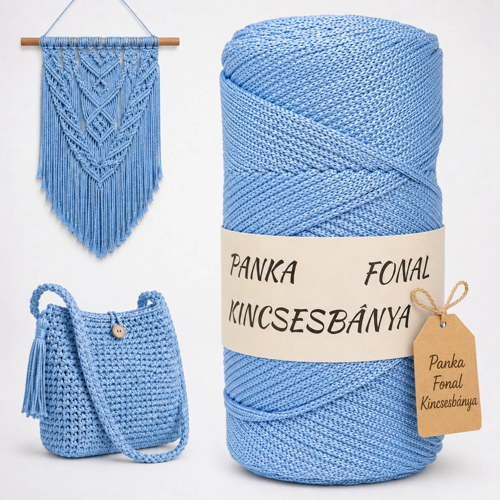 3 mm makramé fonal by Panka - Galamb kék -