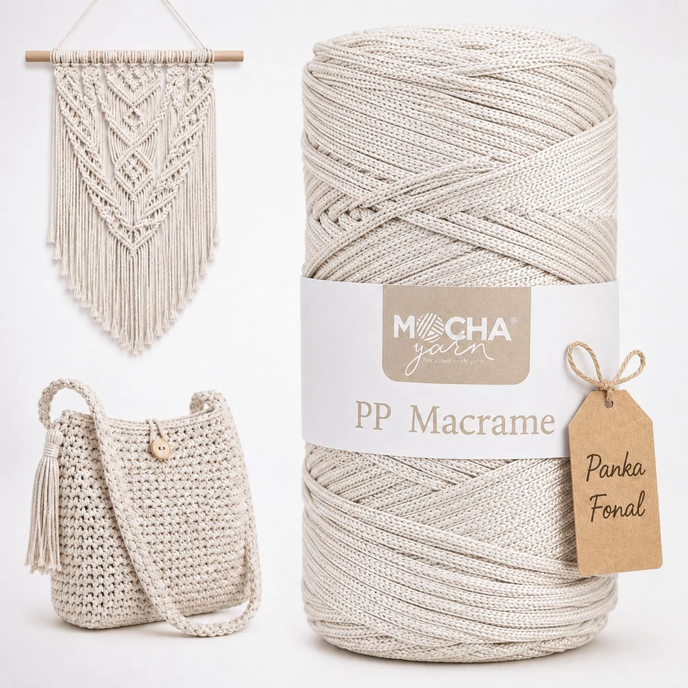 3 mm makramé fonal Ködsóhaj színű - Mocha -
