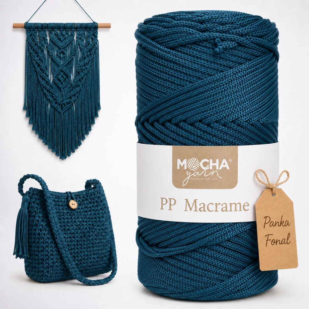 3 mm makramé fonal Olajzöld színben - Mocha –