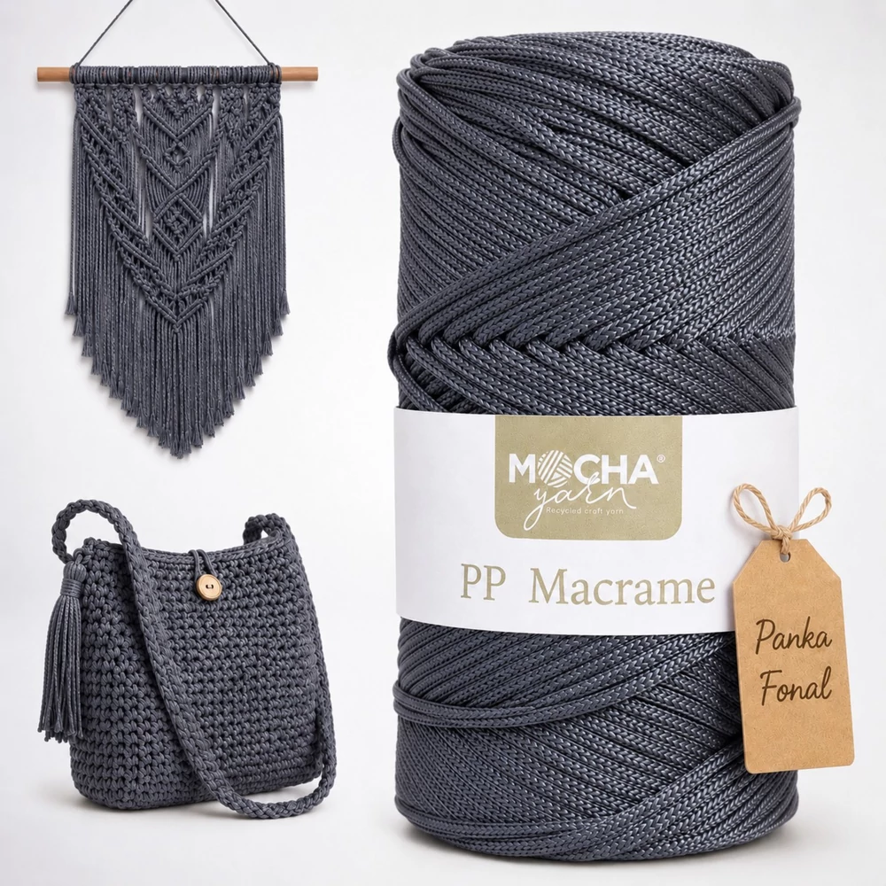 3 mm makramé fonal Vasvillám színű - Mocha -
