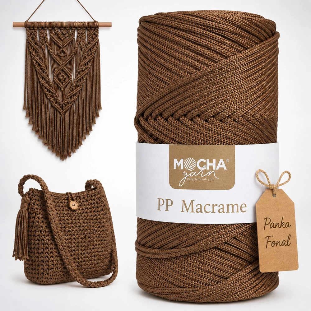 3 mm makramé fonal Mézbor színű - Mocha -