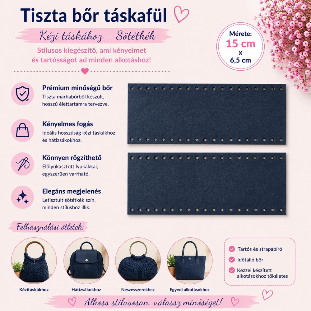kézi táskához táskafül - sötétkék -