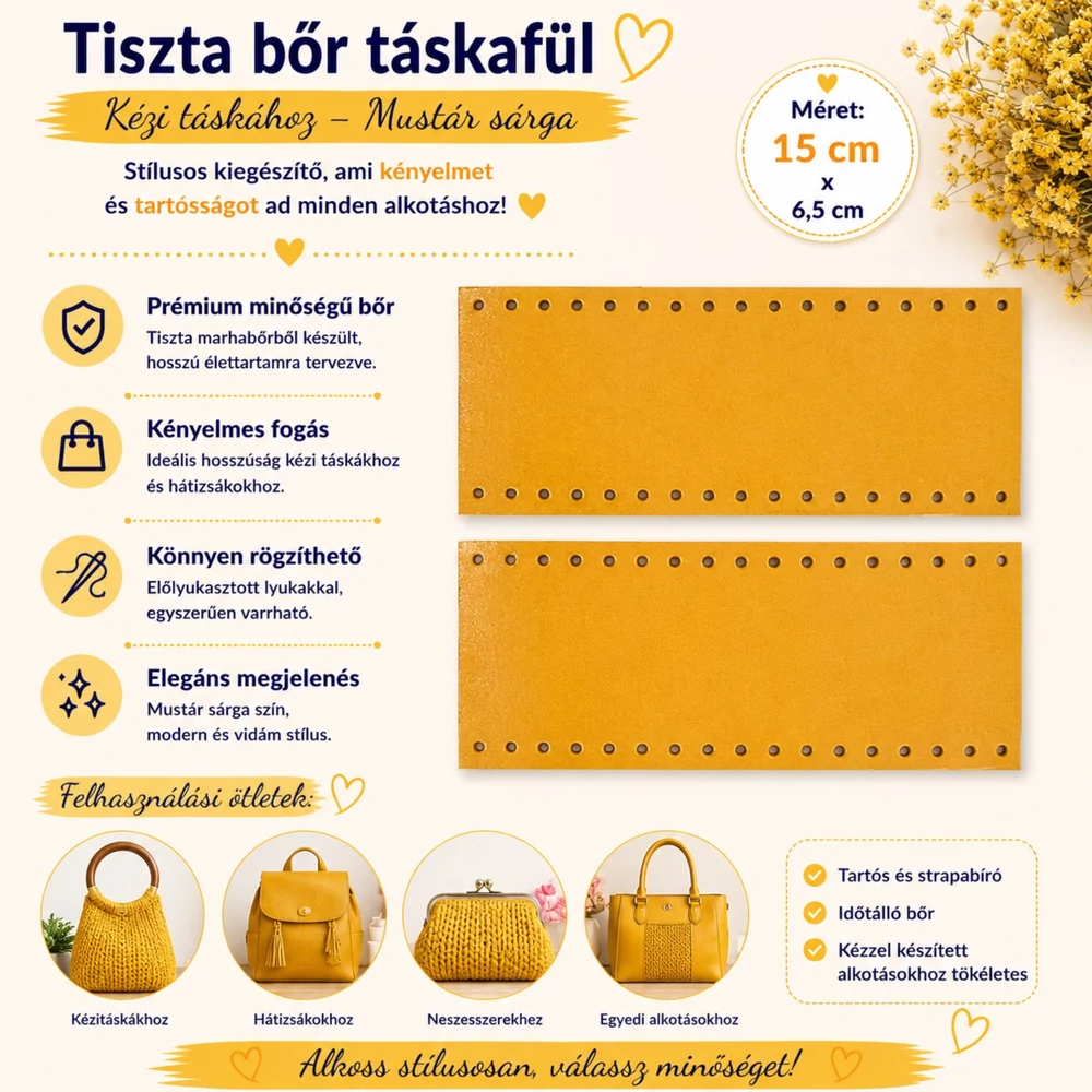 kézi táskához táskafül - mustár sárga -