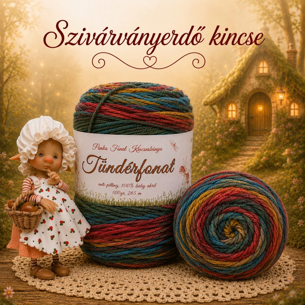 Batik, antipilling Tündérfonat - Szivárványerdő kincse -738