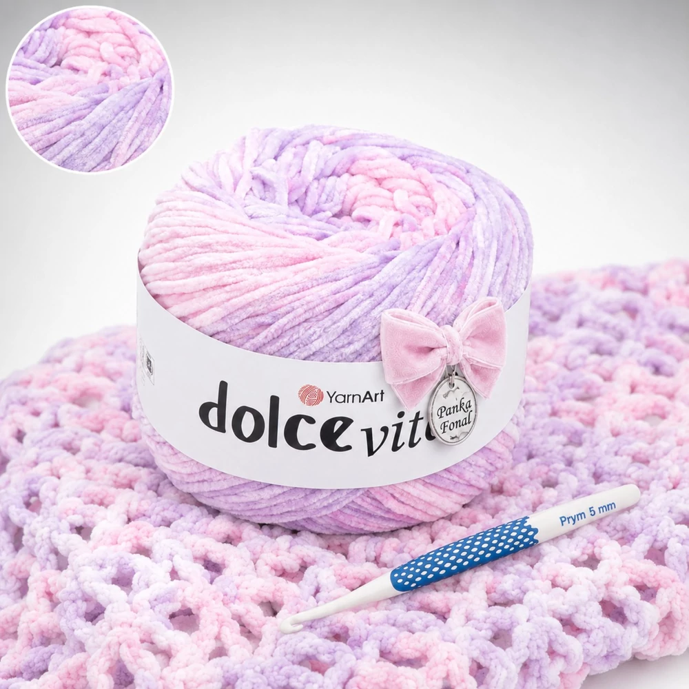 YarnArt Dolce Vita színátmenetes zsenília fonal - 3403 - Alkonycsók