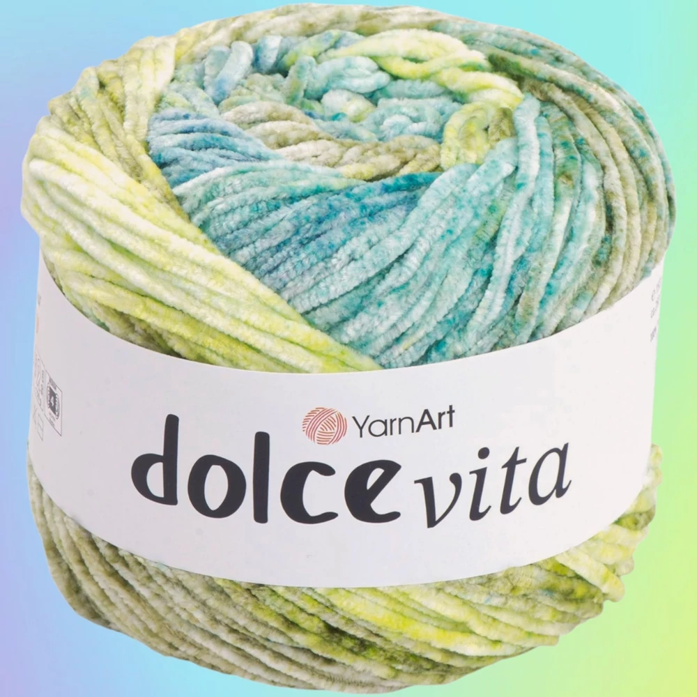 YarnArt Dolce Vita színátmenetes zsenília fonal - 3406 - Tavaszliget
