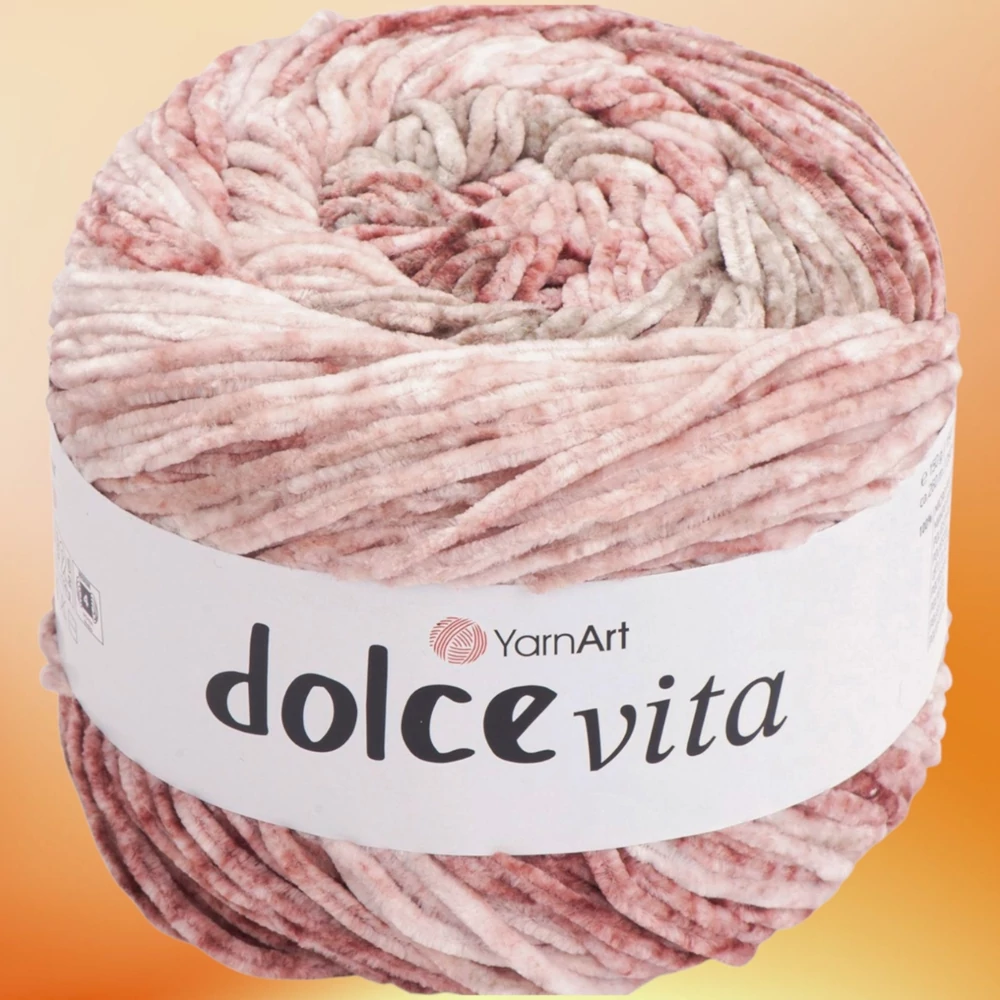 YarnArt Dolce Vita színátmenetes zsenília fonal - 3409 - Mályvabokor