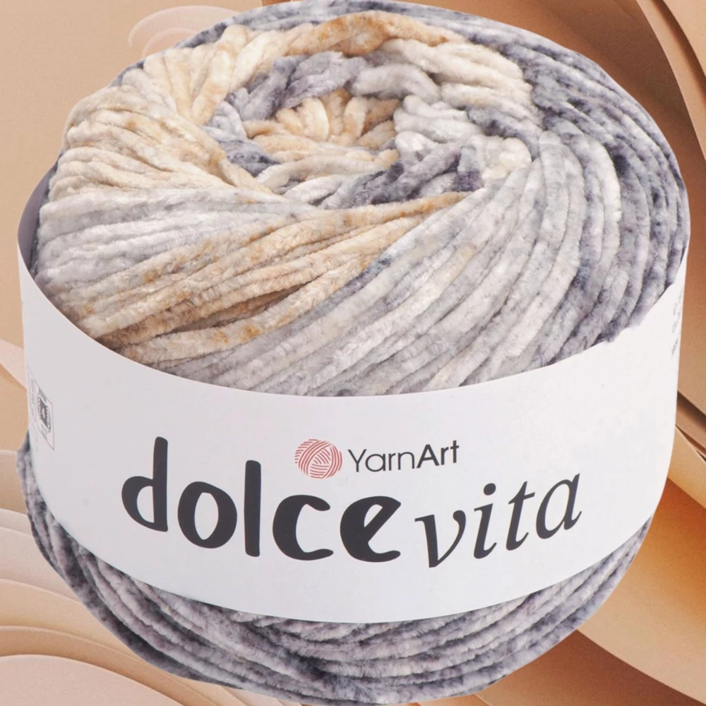 YarnArt Dolce Vita színátmenetes zsenília fonal - 3412 - Homokpergés
