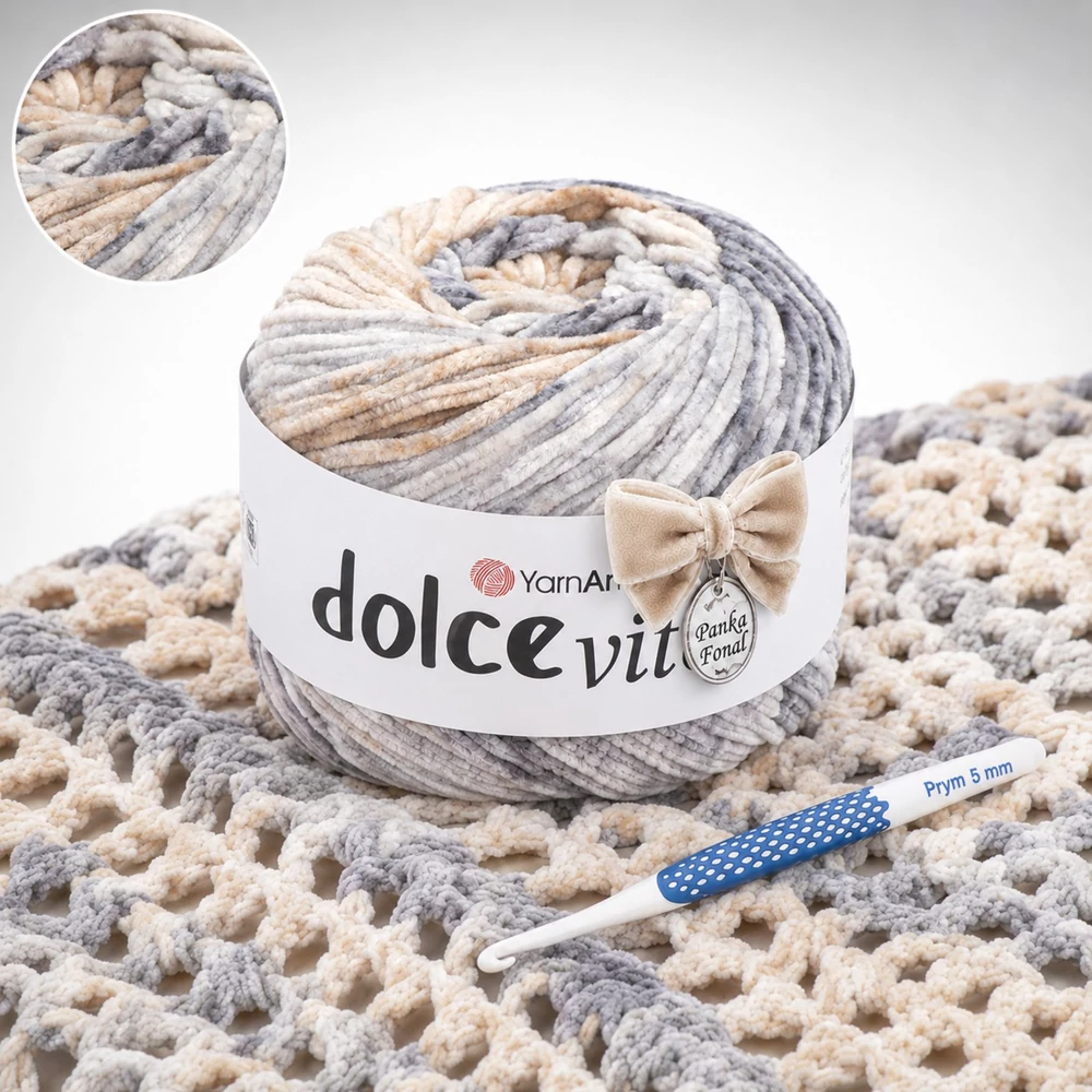YarnArt Dolce Vita színátmenetes zsenília fonal - 3412 - Homokpergés