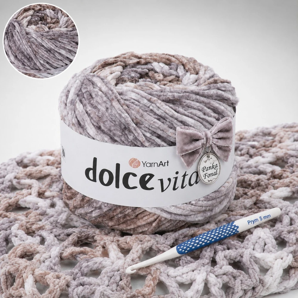 YarnArt Dolce Vita színátmenetes zsenília fonal - 3414 - Cappuccino Frappé
