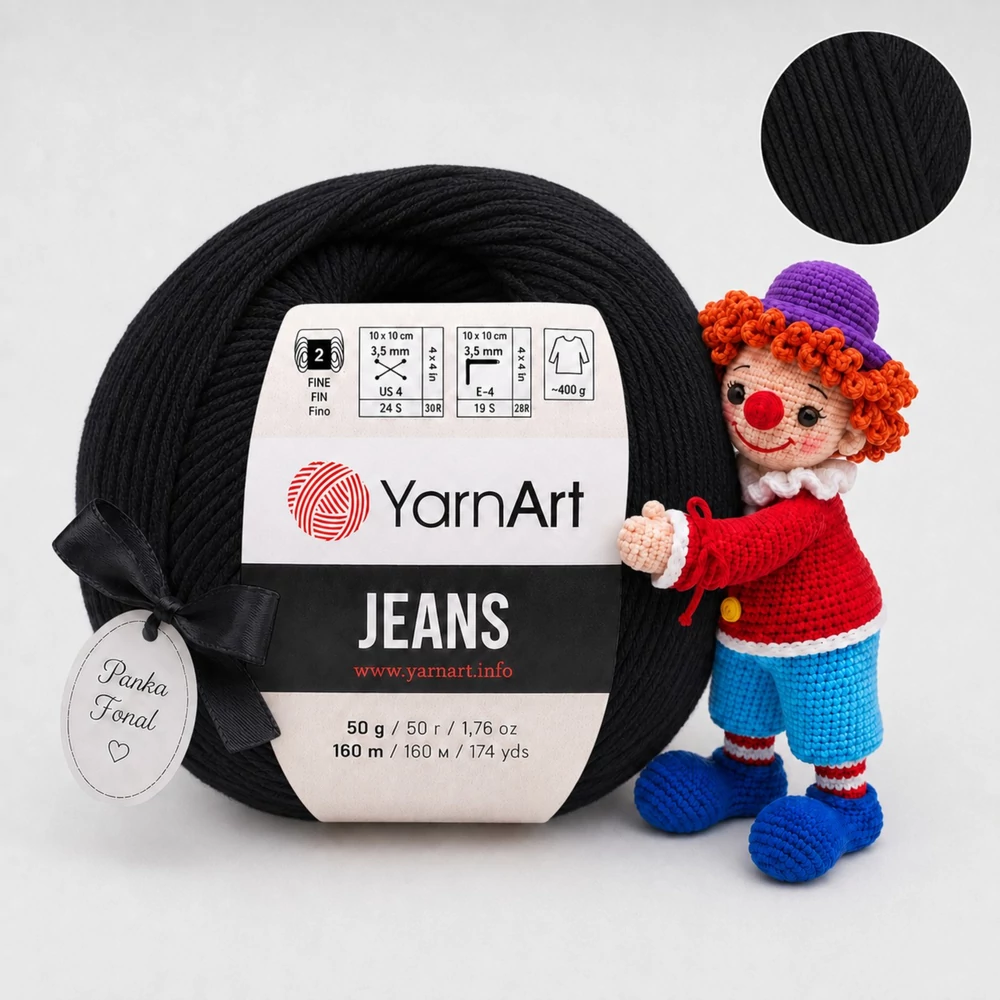 YarnArt Jeans amigurumi fonal - 53 - Fekete
