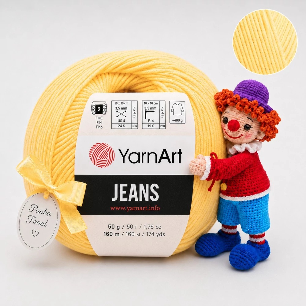YarnArt Jeans amigurumi fonal - 88 - Mimóza sárga