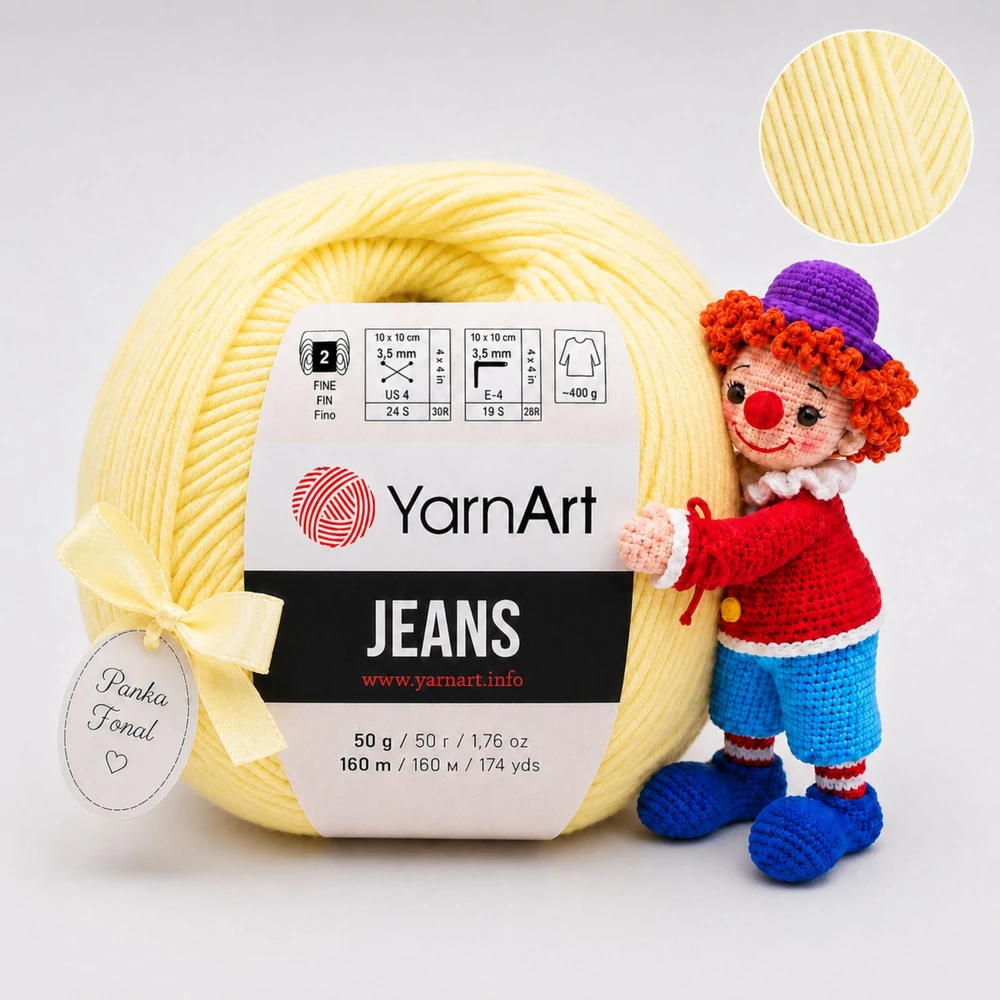 YarnArt Jeans amigurumi fonal - 67 - Vanília sárga