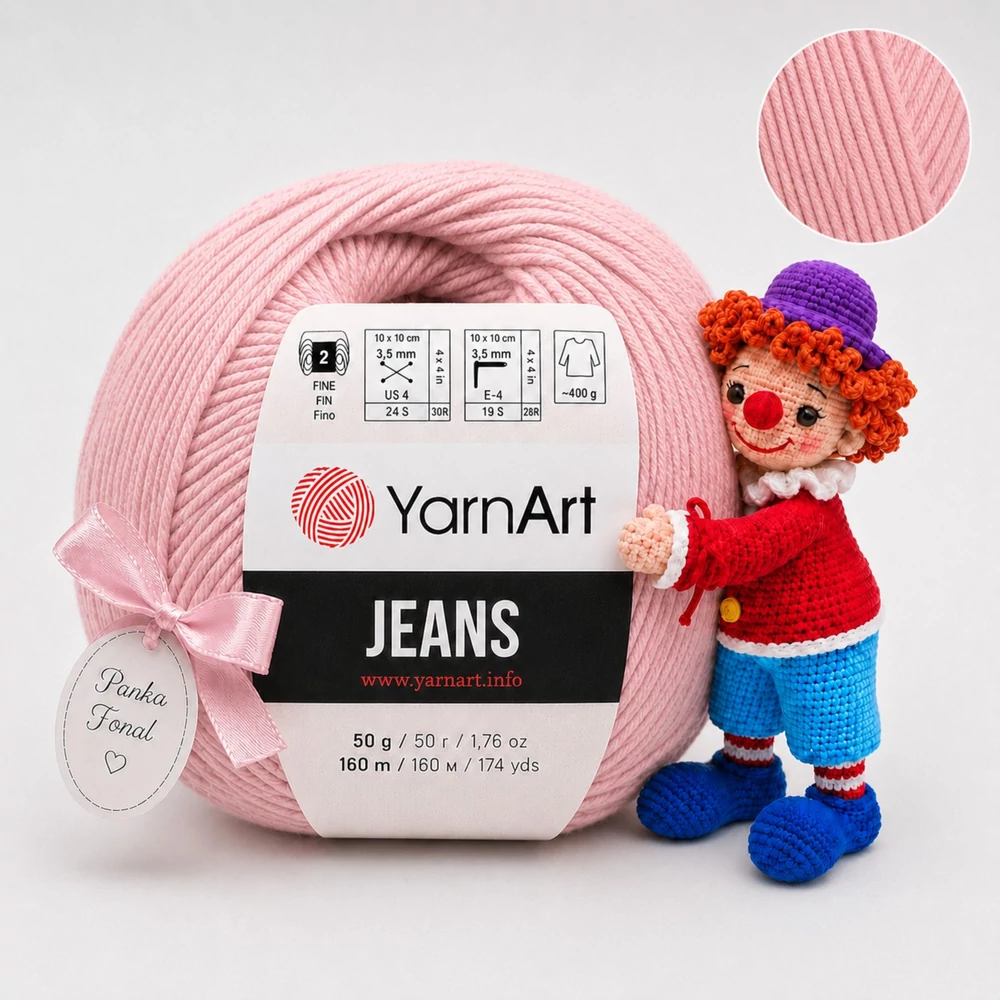 YarnArt Jeans amigurumi fonal - 83 - Púder rózsaszín