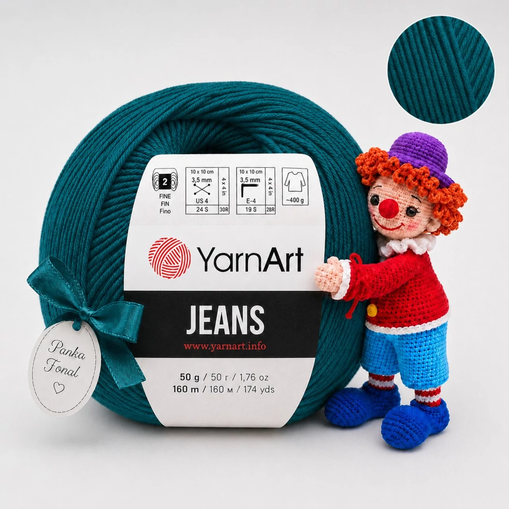 YarnArt Jeans amigurumi fonal - 63 - Petrol kék