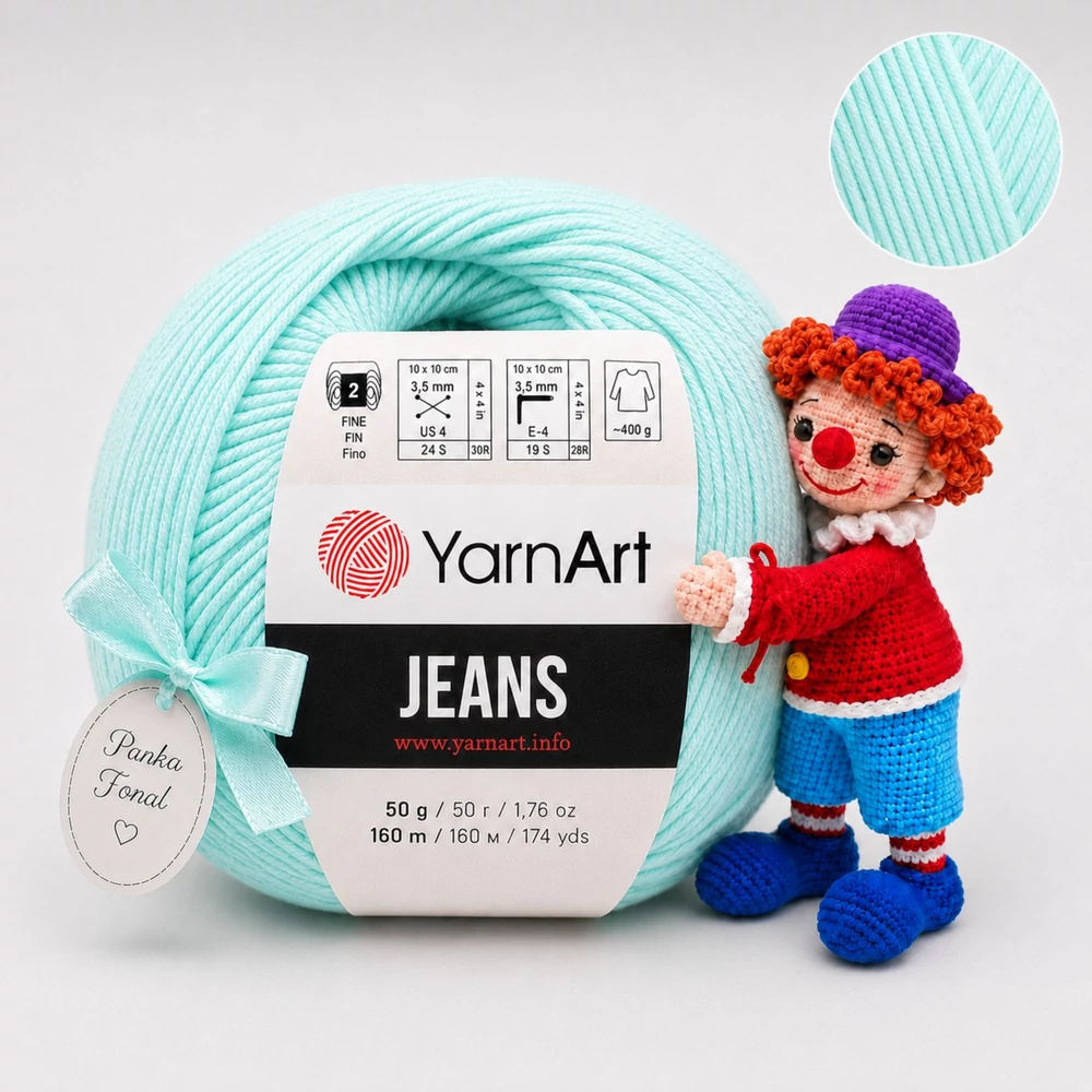 YarnArt Jeans amigurumi fonal - 76 - Korall kék