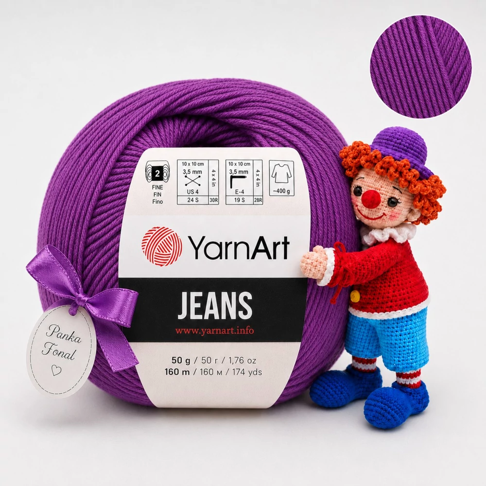 YarnArt Jeans amigurumi fonal - 50 - Püspöklila