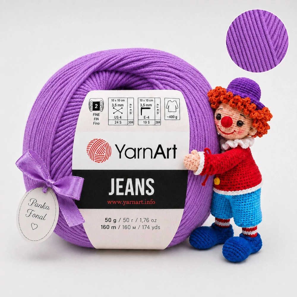 YarnArt Jeans amigurumi fonal - 72 - Lila akác
