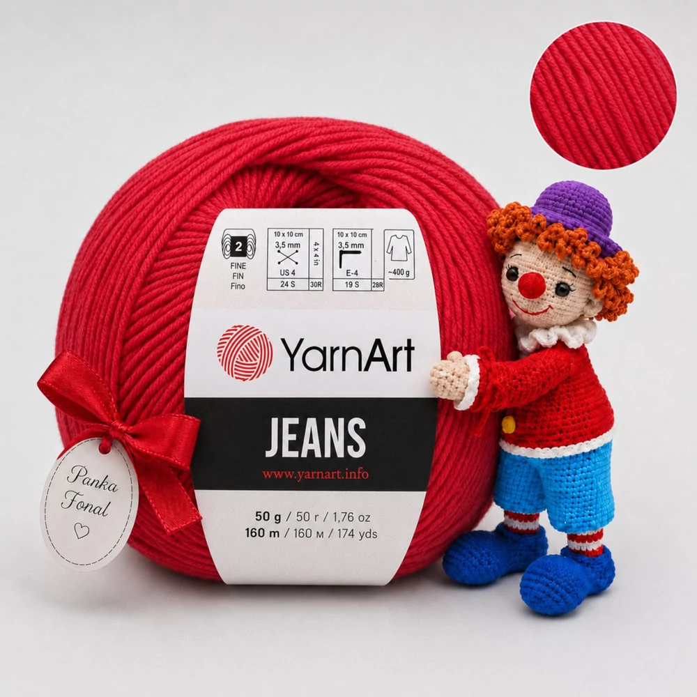 YarnArt Jeans amigurumi fonal - 90 - Tűzpiros