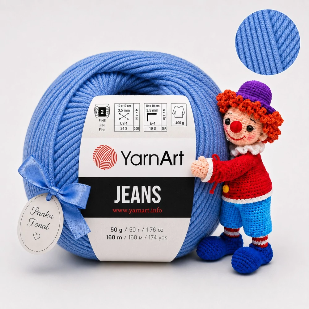 YarnArt Jeans amigurumi fonal - 14 Adria kék -