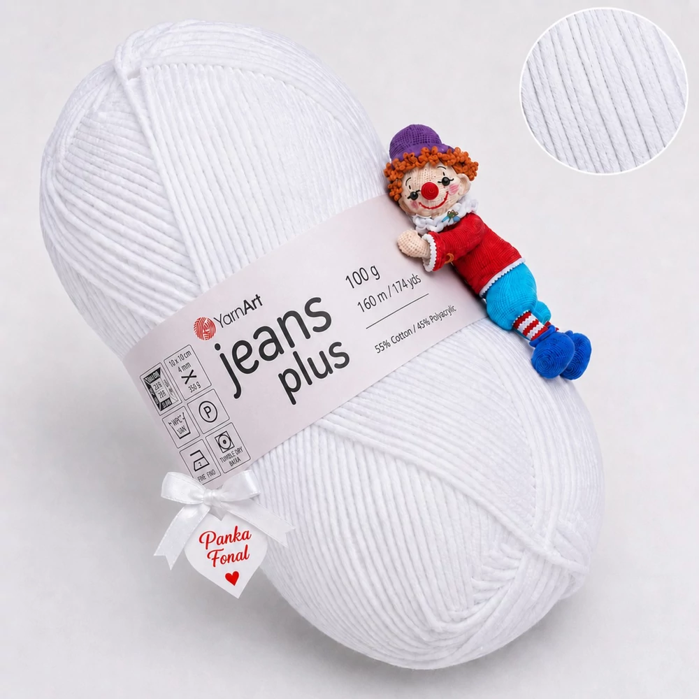 YarnArt Jeans Plus - 62 - Fehér
