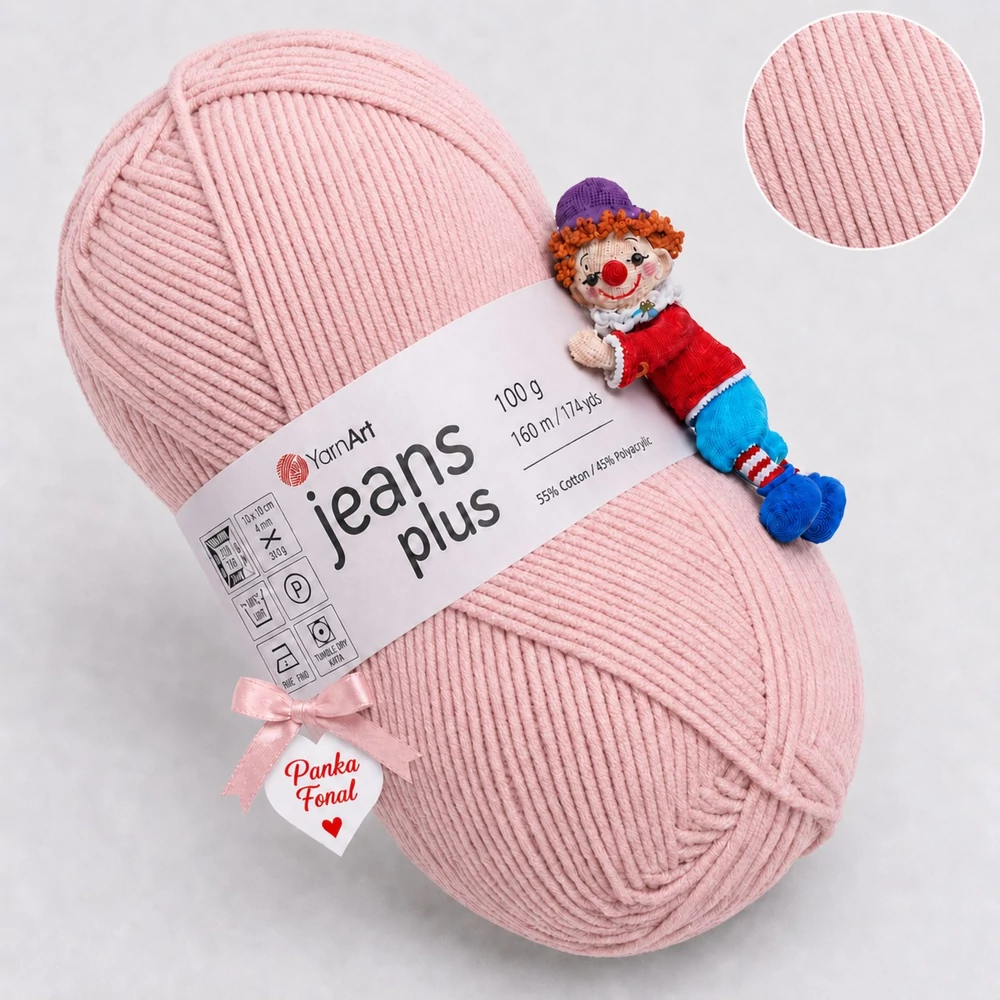 YarnArt Jeans Plus - 83 - Púder rózsaszín