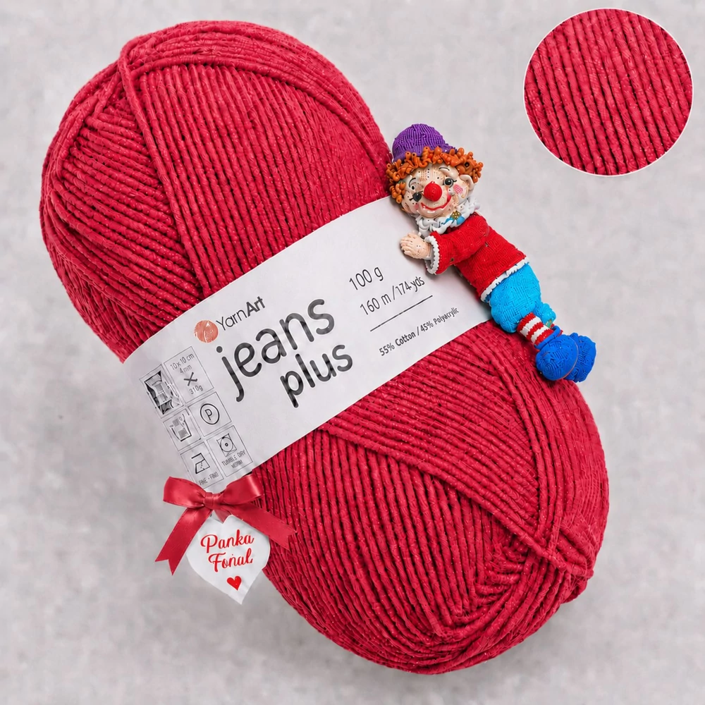 YarnArt Jeans Plus - 90 - Tűzpiros