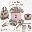 5 mm zsinórfonal Kávéhab színben - Panka -