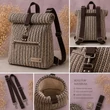Kép 1/4 - Rolltop hátizsák táskafül - sötétbarna -