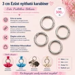 Kép 1/2 - 3 cm ezüst színű nyitható karabiner
