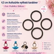 Kép 1/2 - 4,5 cm acélszürke színű karabiner, nyitható