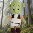 Kép 1/3 - Horgolt Shrek figura – 45 cm – puha zsenília fonalból