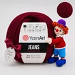 Kép 1/2 - YarnArt Jeans amigurumi fonal - 66 Bordó -
