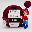 Kép 1/2 - YarnArt Jeans amigurumi fonal - 66 Bordó -