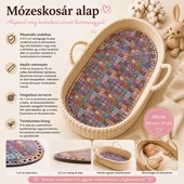 Mózeskosár horgolható fa alap