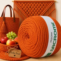 3 mm orange színű makramé-zsinórfonal