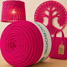 4 mm makramé - zsinórfonal - magenta –