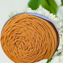 4 mm makramé - zsinórfonal - mustár sárga –